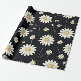 Papel De Presente White Daisies
