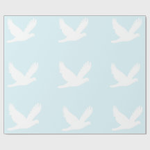 White Doves on Blue Wrappaper