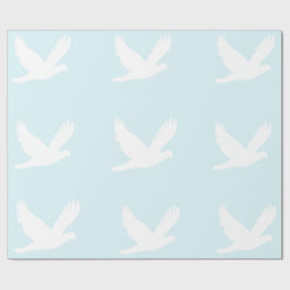 Papel De Presente White Doves on Blue Wrappaper
