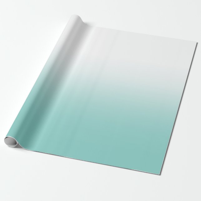 Papel De Presente White e Teal Ombre (Desenrolado)