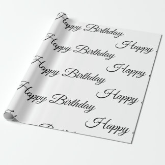 Papel De Presente White Happy Birthday Wrappaper