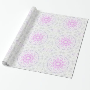 Papel De Presente White Lacy Kaleidoscope Heart Paper