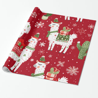 Papel De Presente White Llama