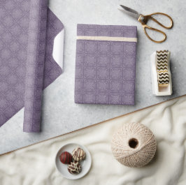 Papel De Presente White on Grape Purple Crochet Wrappaper