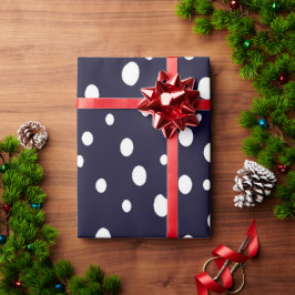 Papel De Presente White Snow Dot Pattern Satin