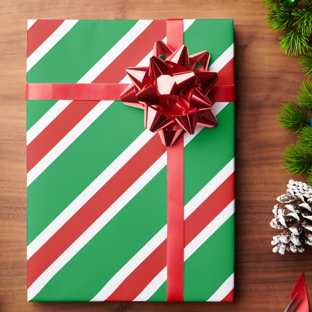 Papel De Presente White Verde Vermelho de Natal com Greve de Doces (Criador carregado)