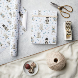 Papel De Presente White Westis com Acessórios Whimsical