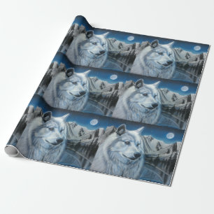 Papel De Presente White Wolf Wraping Paper