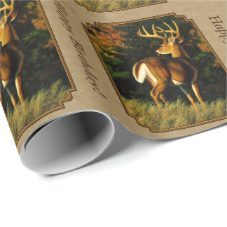Papel De Presente Whitetail Buck Deer Hunting Tan