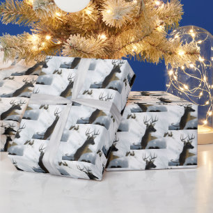 Papel De Presente Whitetail Deer em Snow