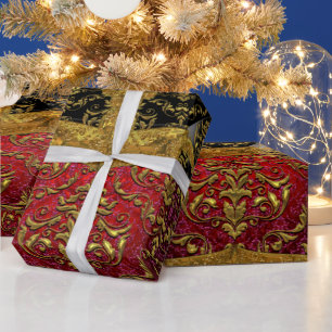 Papel De Presente Whyburghs Damask Barroco Elegante   