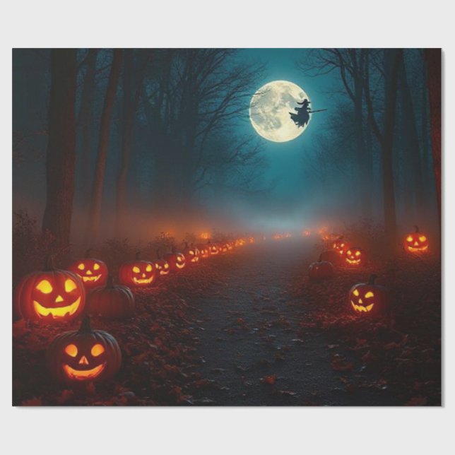 Papel De Presente Wickedly Beautiful Halloween Gift Wrap 🌕 (Aberto)