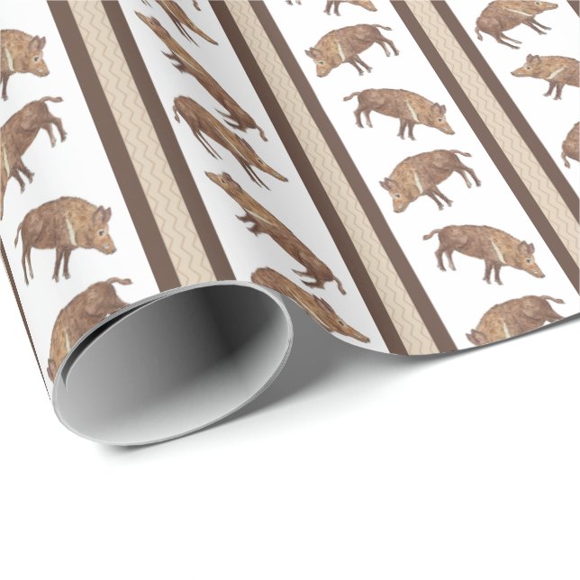 Papel De Presente Wild Boar Stripe  (Ponta do rolo)