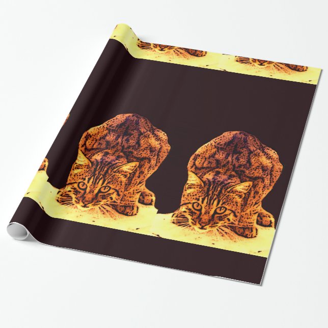 PAPEL DE PRESENTE WILD CAT KITTEN (Desenrolado)