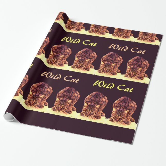 PAPEL DE PRESENTE WILD CAT KITTEN (Desenrolado)