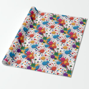 Papel De Presente Wild Paint Splatter