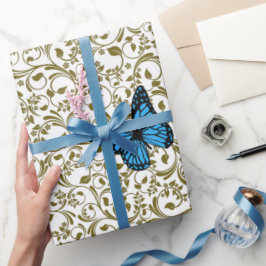Papel De Presente Wild Romantic Field Blue butterflies