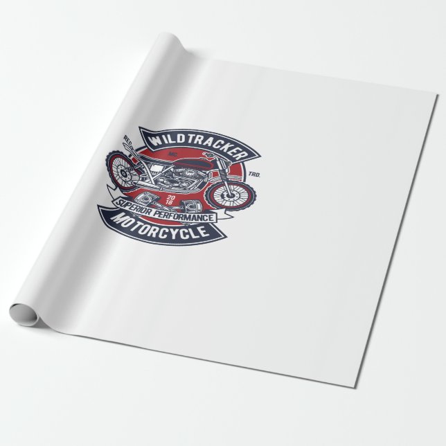 Papel De Presente Wild Tracker Motorcycle (Desenrolado)