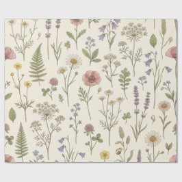 Papel De Presente Wildflower Botanical Wrapping Paper