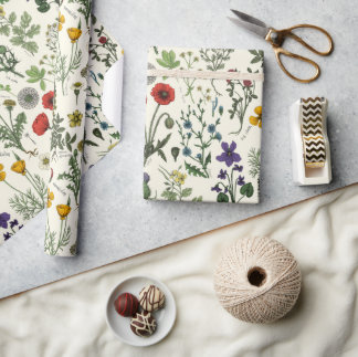 Papel De Presente Wildflowers collage