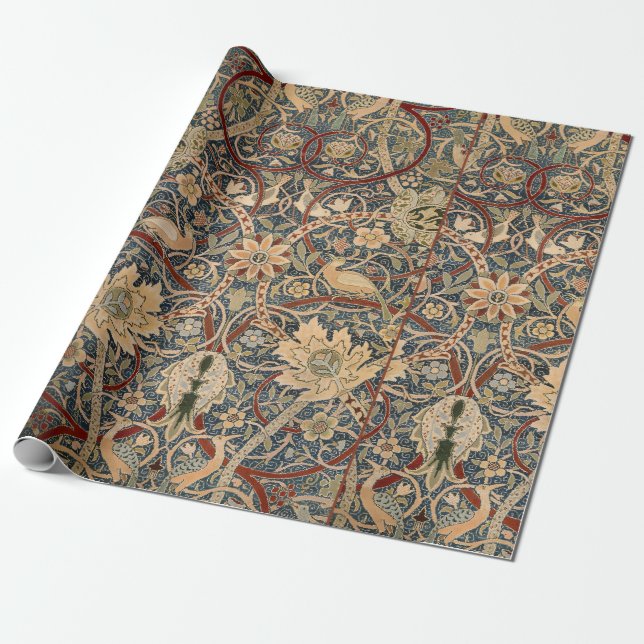 Papel De Presente William Morris Bullerswood Faux Tapestry (Desenrolado)