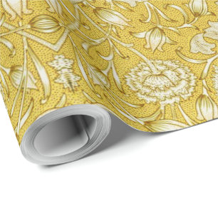 Papel De Presente William Morris Chrysanthemum Floral Pattern Foliag