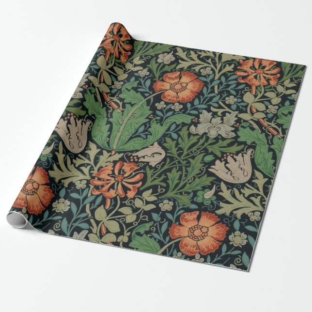 Papel De Presente William Morris Compton Wallpaper Classic (Desenrolado)