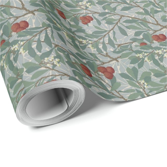 Papel De Presente William Morris Decorative Art Arbutus Pattern (Ponta do rolo)