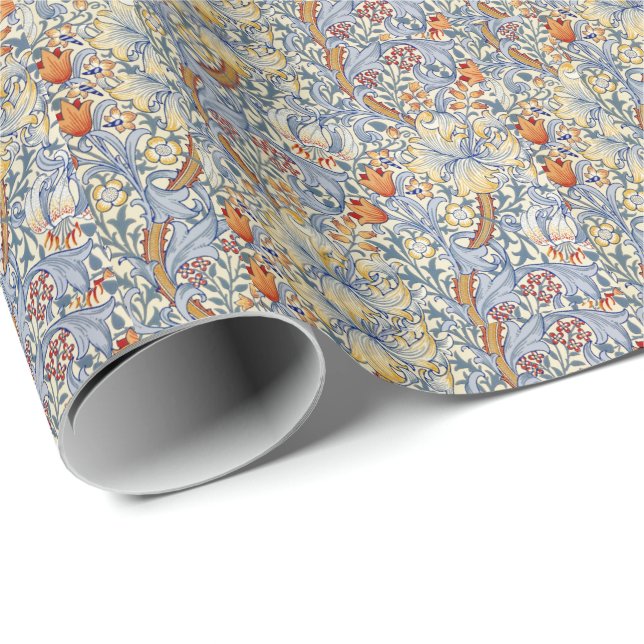 Papel De Presente William Morris Dourado Lily Victorian Wallpaper (Ponta do rolo)