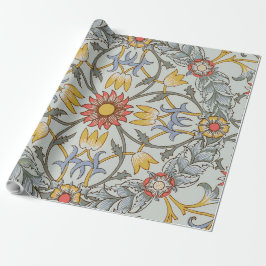 Papel De Presente William Morris Floral Circle Flower Illustration