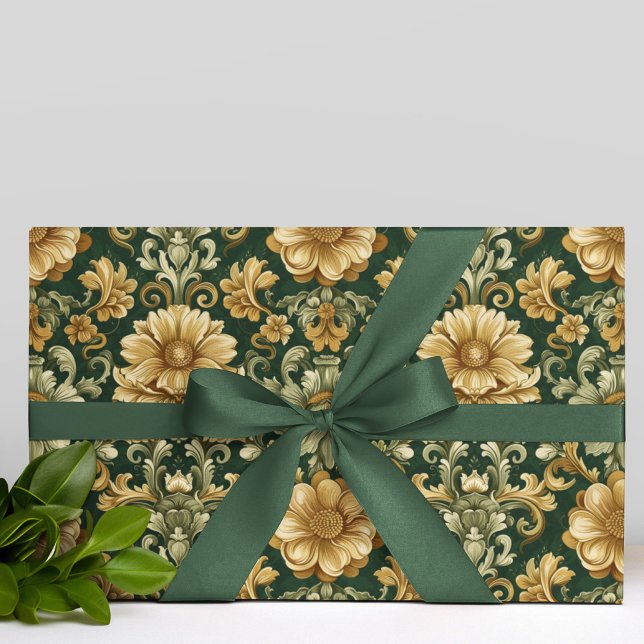 Papel De Presente William Morris Florals deixa o padrão de Natal (Criador carregado)