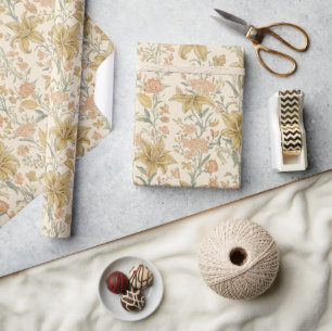 Papel De Presente William Morris Golden Lily Vintage Pré-Rafaelita