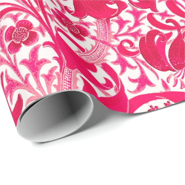 Papel De Presente William Morris Iris e Lily, Fuchsia Pink (Ponta do rolo)