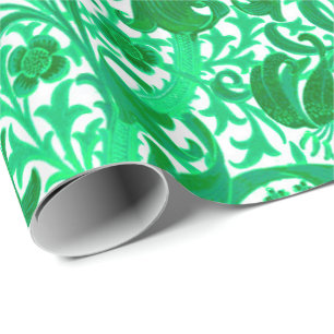 Papel De Presente William Morris Iris e Lily, Jade Green