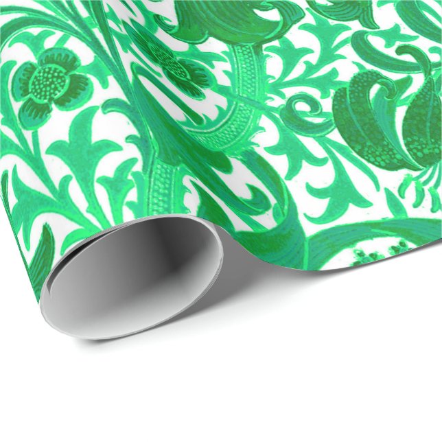 Papel De Presente William Morris Iris e Lily, Jade Green (Ponta do rolo)