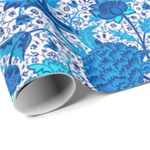 Papel De Presente William Morris Jacobean Floral, Cobalt Blue