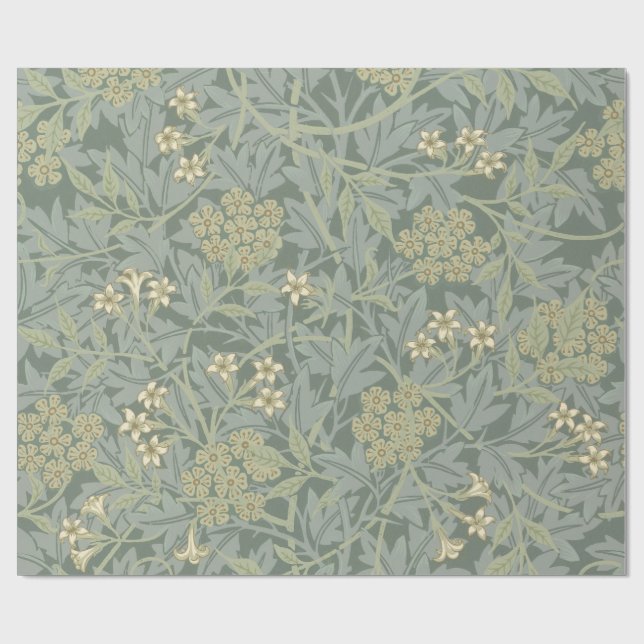 Papel De Presente William Morris Jasmine Blue Botanic Art (Aberto)