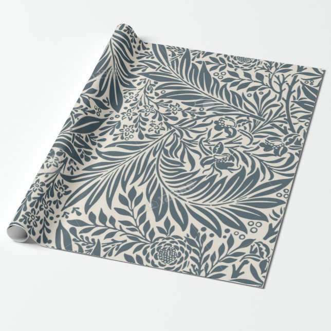 Papel De Presente William Morris Larkspur (Desenrolado)
