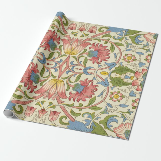 Papel De Presente William Morris Loddon Blossom Padrões Florais (Desenrolado)