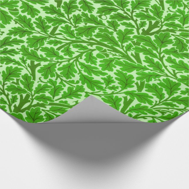 Papel De Presente William Morris Oak Leaves, Emerald Green Wraping (Ponta)