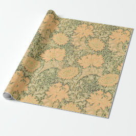 PAPEL DE PRESENTE WILLIAM MORRIS ORANGE E LIVRO VERDE