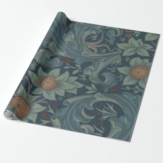 Papel De Presente William Morris Orchard Pattern Art (Desenrolado)