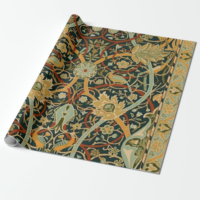 Papel De Presente William Morris Oriental Carpet Art (Desenrolado)