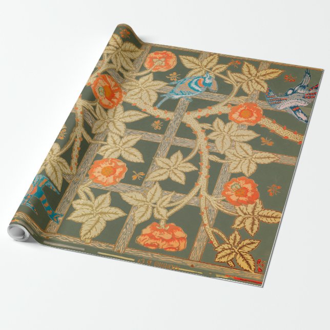 Papel De Presente William Morris PATTERN Wrappaper (Desenrolado)