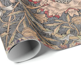 Papel De Presente William * Morris Peacock Floral Peach Green