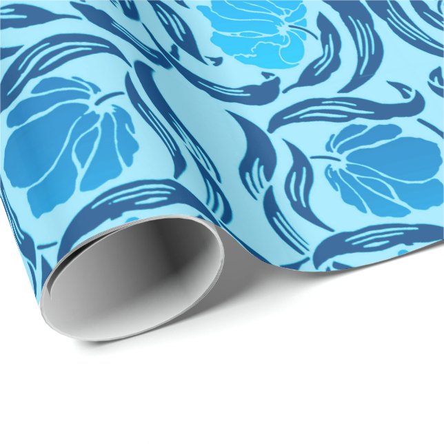 Papel De Presente William Morris Pimpernel, Denim e Azul Claro (Ponta do rolo)