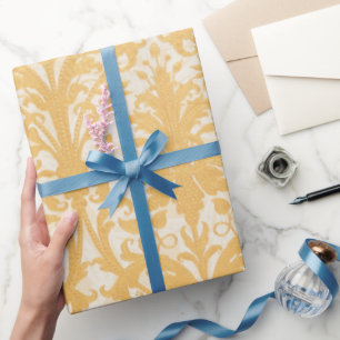 Papel De Presente William Morris Salgueiro & Dourado Damasco Luxo