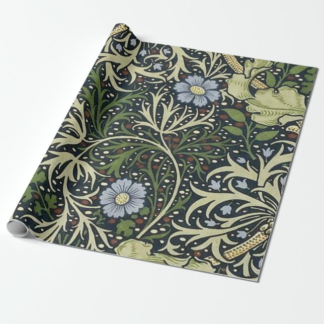 Papel De Presente William Morris Seaweed Pattern (Desenrolado)