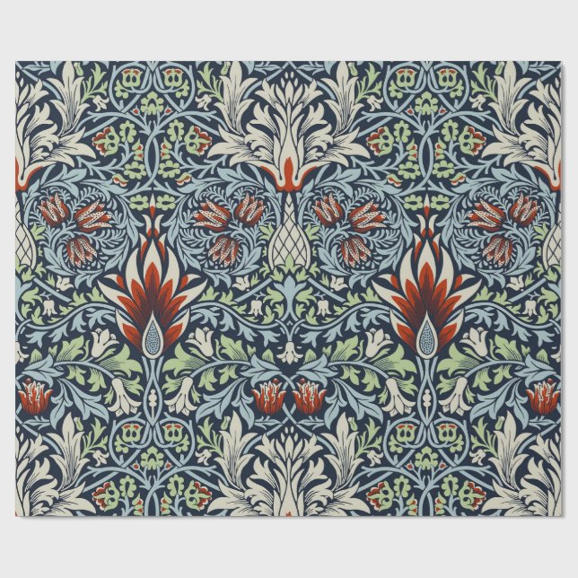 Papel De Presente William Morris Snakeshead Floral Clássica Botânica (Aberto)