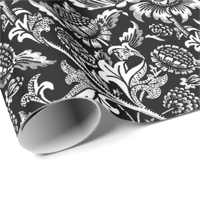 Papel De Presente William Morris Sunflower, Black and White (Ponta do rolo)